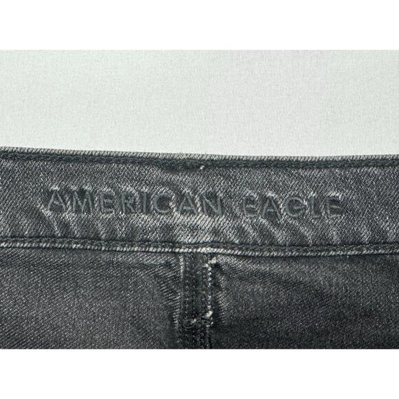 American Eagle Women's 90s Bootcut Distressed Black Denim Jeans - Size 4 (29x31) - Picture 4 of 6